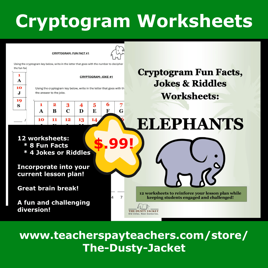 Cryptogram Worksheets: Elephants