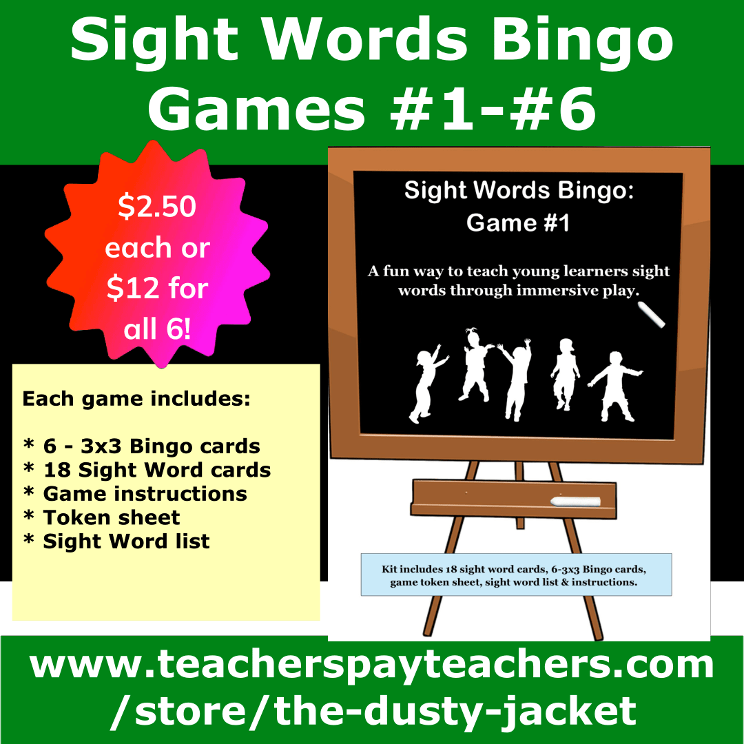 Sight Words Bingo&nbsp;Games!