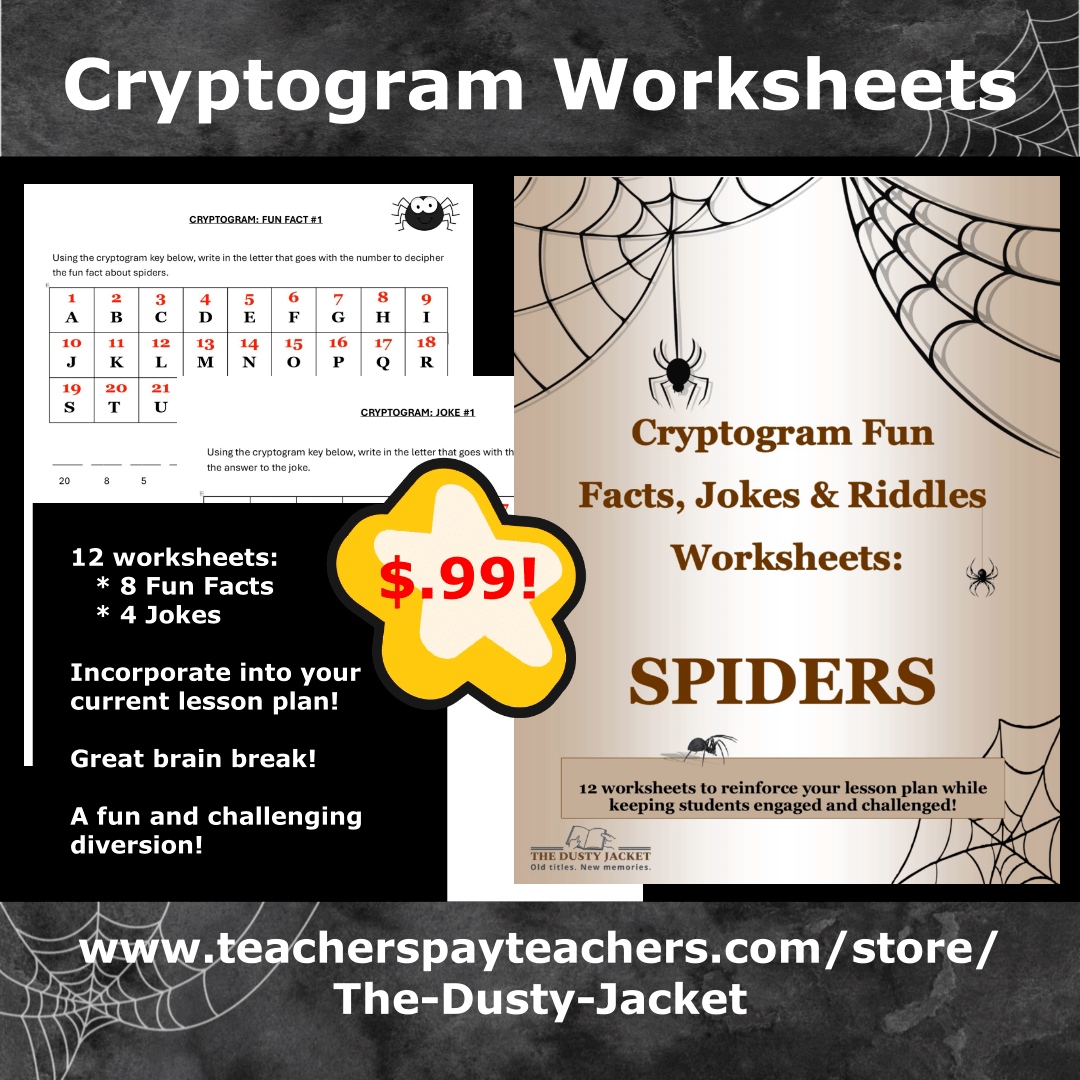 Cryptogram Worksheets: Spiders!