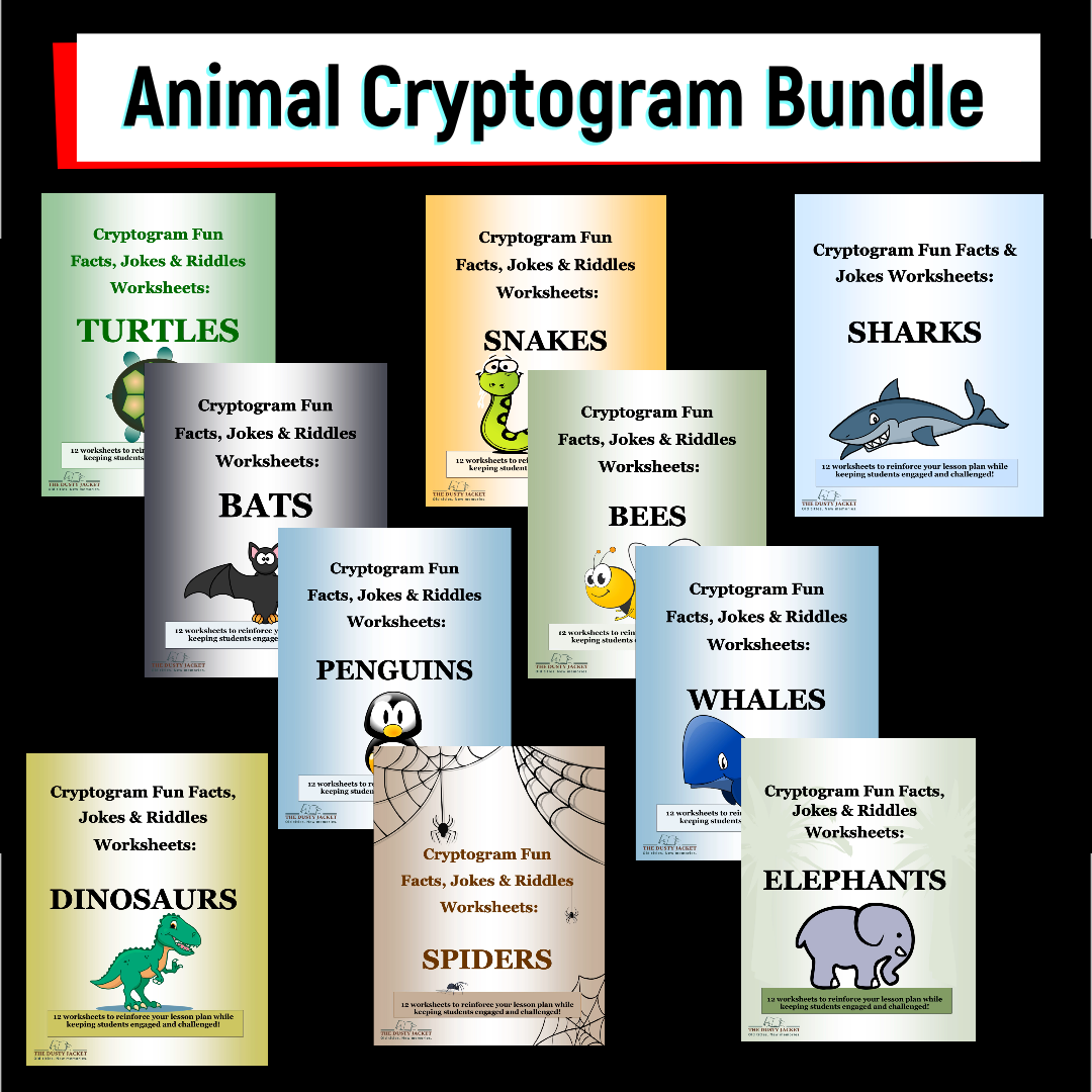 Bird Cryptogram Animal Cryptograms – Discounted Bundle Pack – The Dusty Jacket
